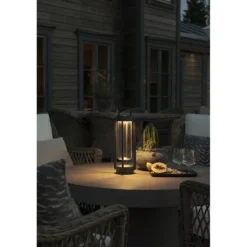 KONSTSMIDE 7823-750 USB Laterne Otranto schwarz 44cm dimmbar