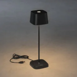 Konstsmide 7814-750 USB Tischleuchte Capri schwarz IP54 dimmbar