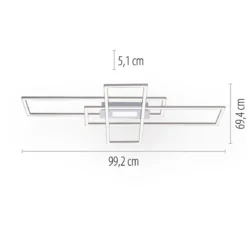 Leuchten Direkt 14693-55 ASMIN LED Deckenleuchte rechteckig silberfarben