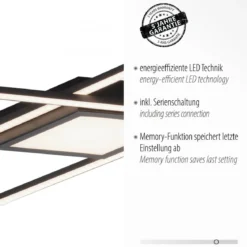 Leuchten Direkt 14695-18 ASMIN LED Deckenleuchte flach schwarz 106x37cm