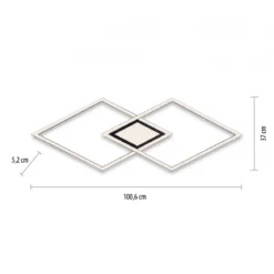 Leuchten Direkt 14695-18 ASMIN LED Deckenleuchte flach schwarz 106x37cm