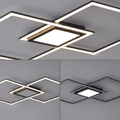 Leuchten Direkt 14695-18 ASMIN LED Deckenleuchte flach schwarz 106x37cm