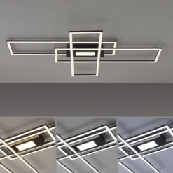 Leuchten Direkt 14693-18 ASMIN LED Deckenleuchte rechteckig schwarz