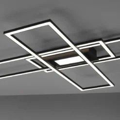 Leuchten Direkt 14693-18 ASMIN LED Deckenleuchte rechteckig schwarz