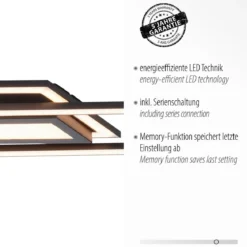 Leuchten Direkt 14694-18 ASMIN LED Deckenleuchte flach schwarz 100x18cm