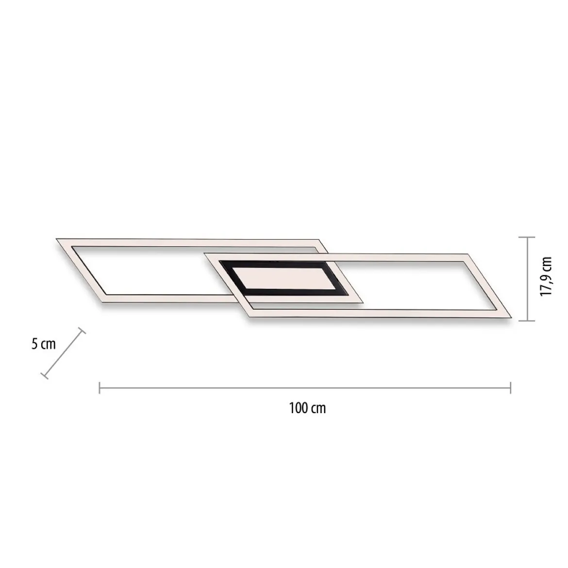 Leuchten Direkt 14694-18 ASMIN LED Deckenleuchte flach schwarz 100x18cm