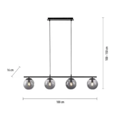 Leuchten Direkt 14604-18 BIG WIDOW Pendelleuchte 4-flammig Schwarz