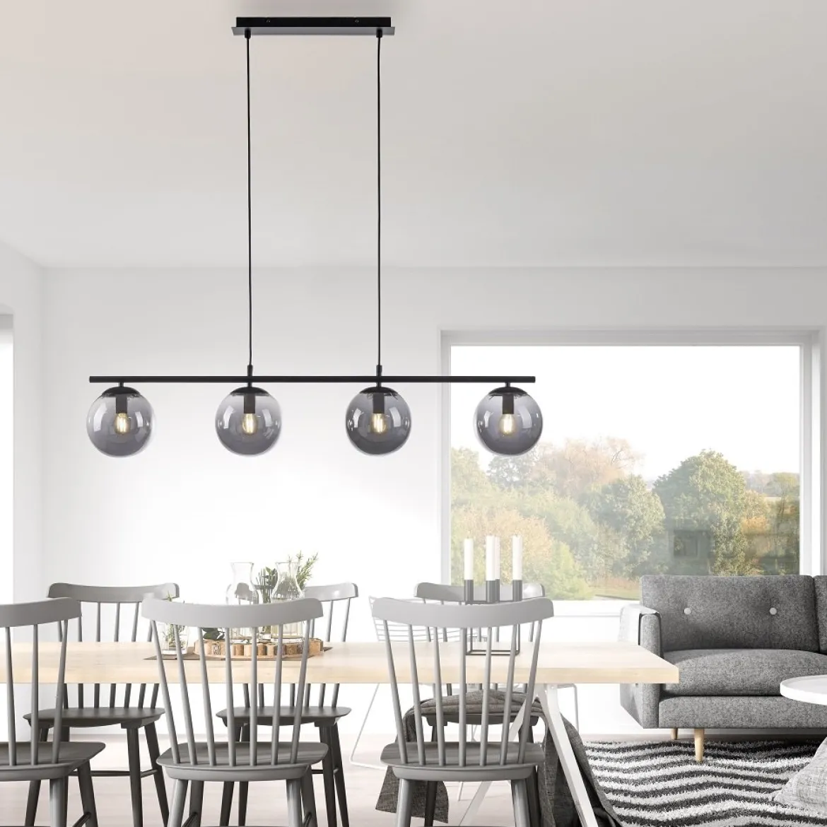 Leuchten Direkt 14604-18 BIG WIDOW Pendelleuchte 4-flammig Schwarz