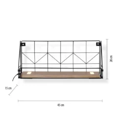 Leuchten Direkt 15277-18 BOARD Wandleuchte Schwarz Boden aus Holz 45cm