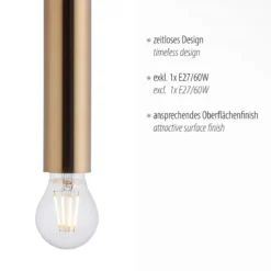 Leuchten Direkt 15617-60 BRUNA Pendelleuchte 1-flammig Messing Matt
