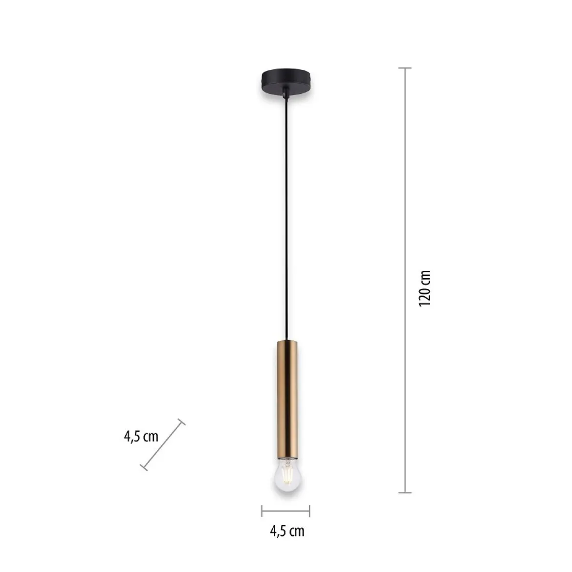 Leuchten Direkt 15617-60 BRUNA Pendelleuchte 1-flammig Messing Matt