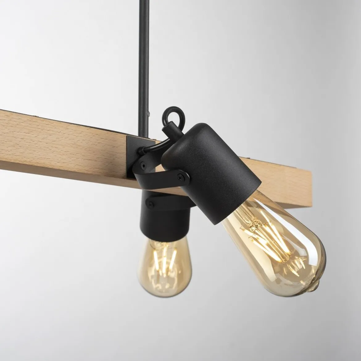 Leuchten Direkt 15630-18 CANOP Pendelleuchte 4-flammig Schwarz Holz