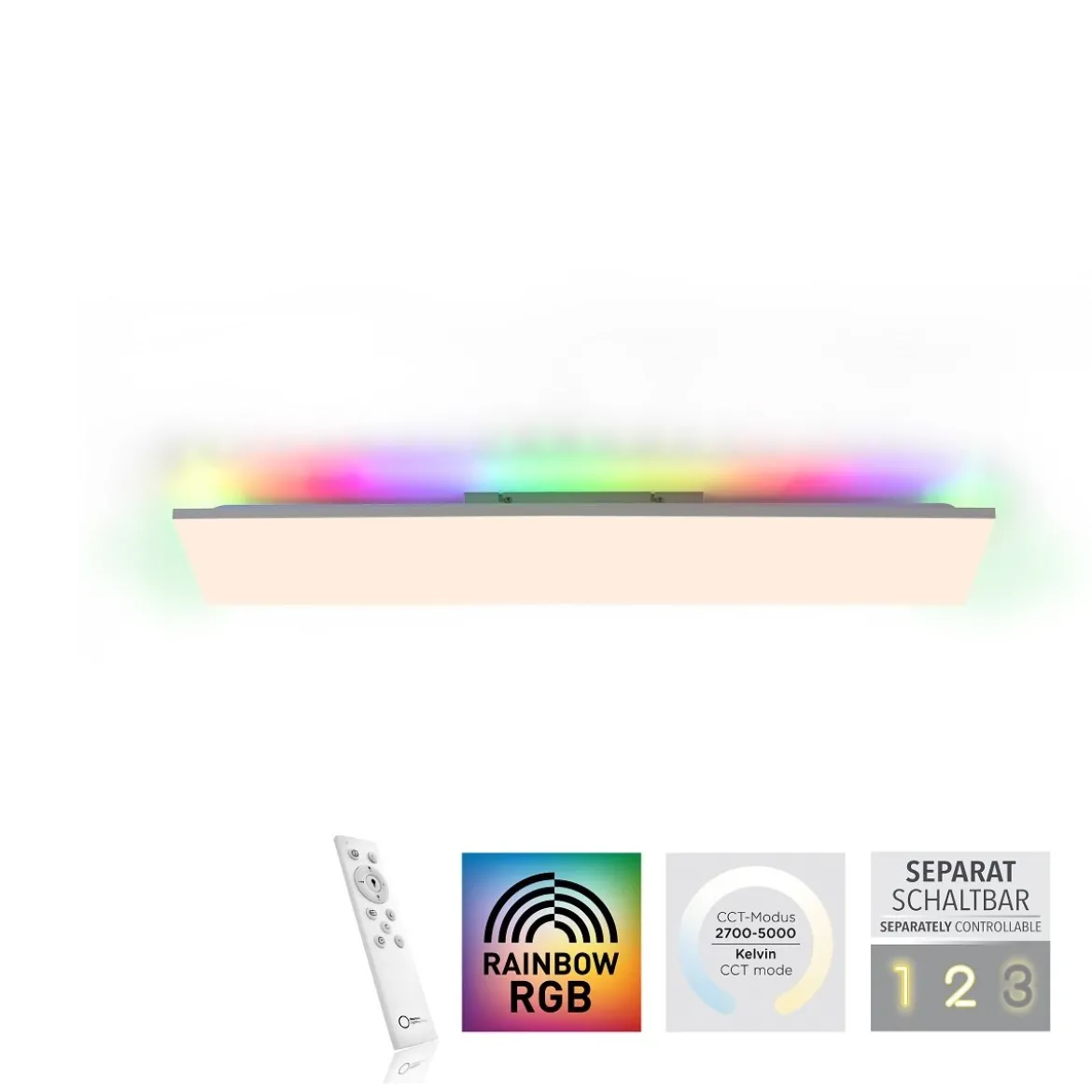 Leuchten Direkt 15562-16 CONRAD LED Deckenleuchte rechteckig CCT Rainbow RGB