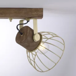Leuchten Direkt 11487-60 Deckenleuchte Alami 2-flammig messing holz E27