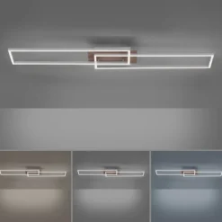 Leuchten Direkt 14019-78 Deckenleuchte Iven 110c 25cm stahl Holzdekor CCT