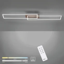 Leuchten Direkt 14019-78 Deckenleuchte Iven 110c 25cm stahl Holzdekor CCT