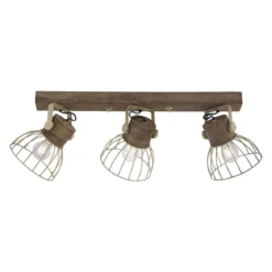 Leuchten Direkt 11488-60 Deckenleuchte Alami 3-flammig messing holz E27