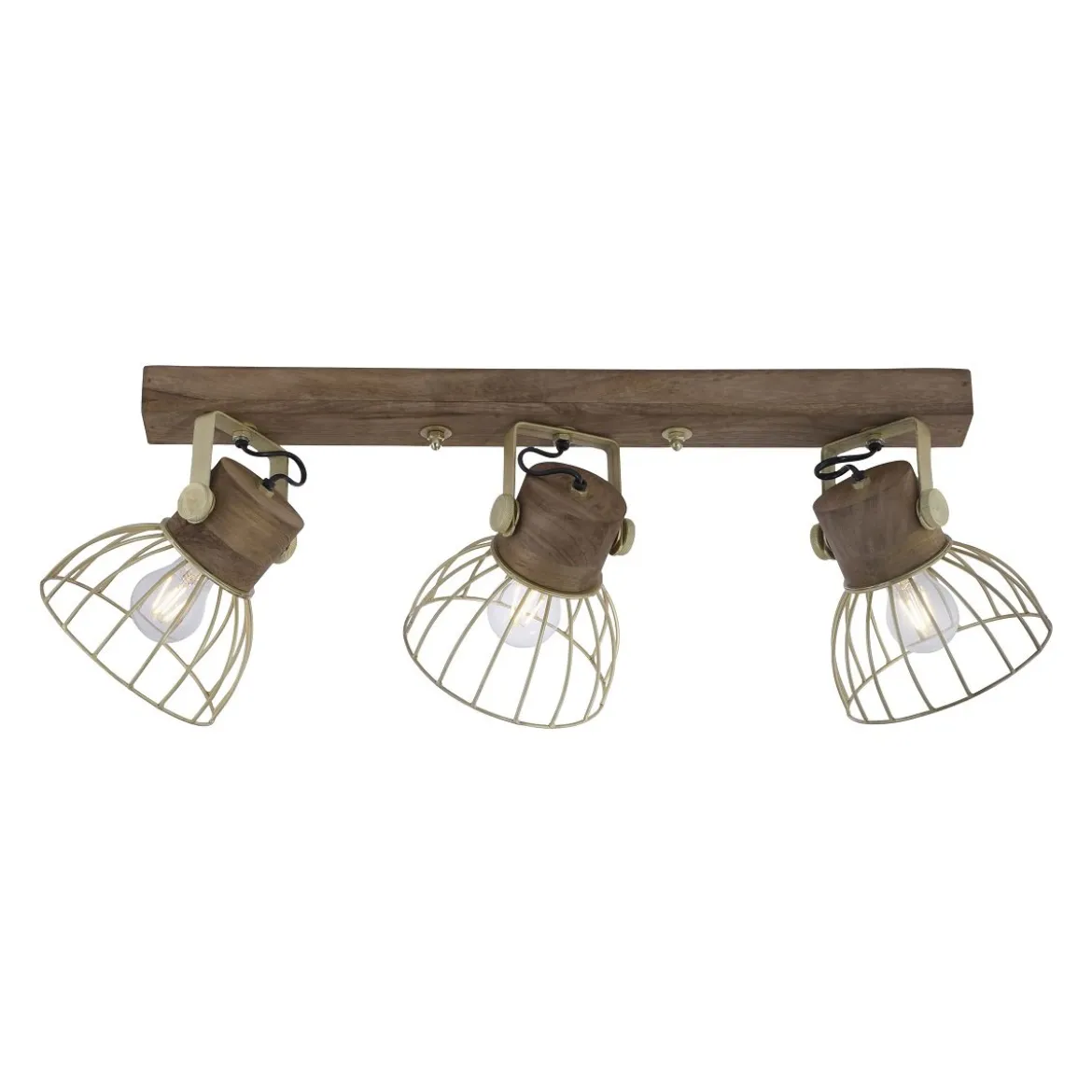 Leuchten Direkt 11488-60 Deckenleuchte Alami 3-flammig messing holz E27