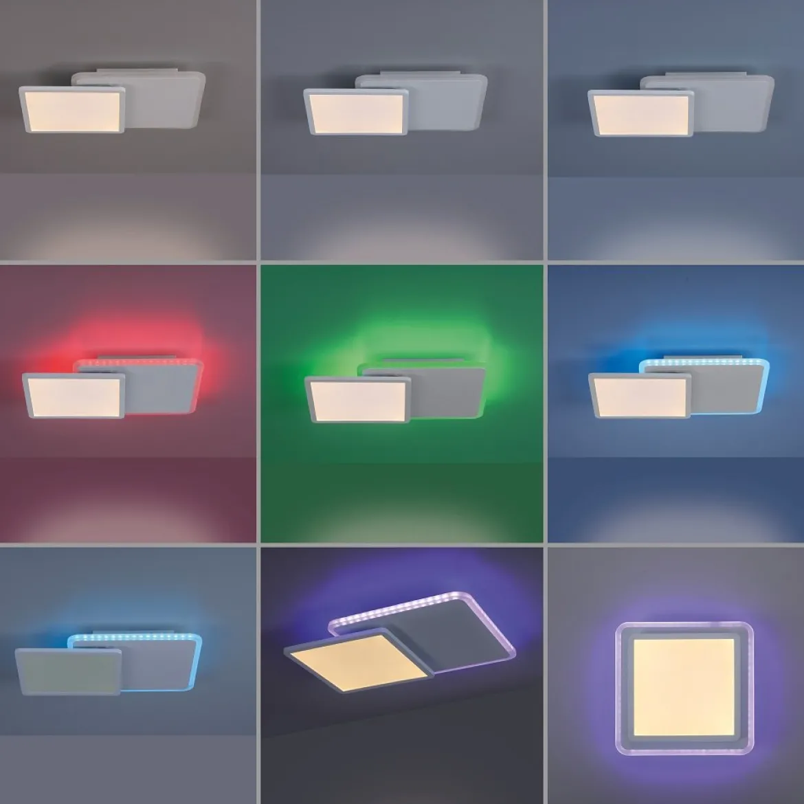 Leuchten Direkt 11663-16 Deckenleuchte Arenda quadratisch weiß