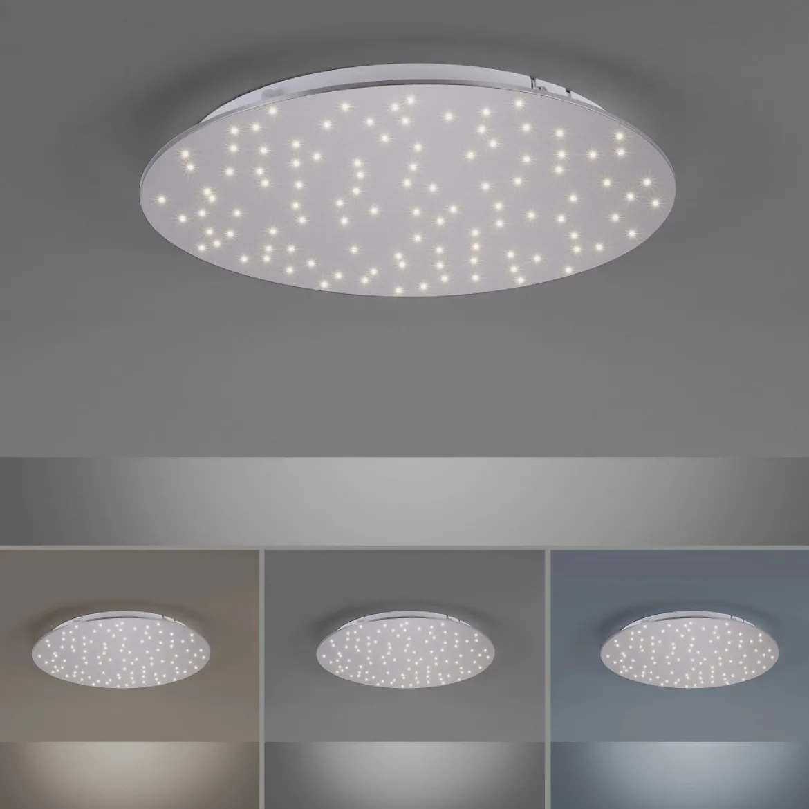 Leuchten Direkt 14673-55 Deckenleuchte Sparkle stahl rund