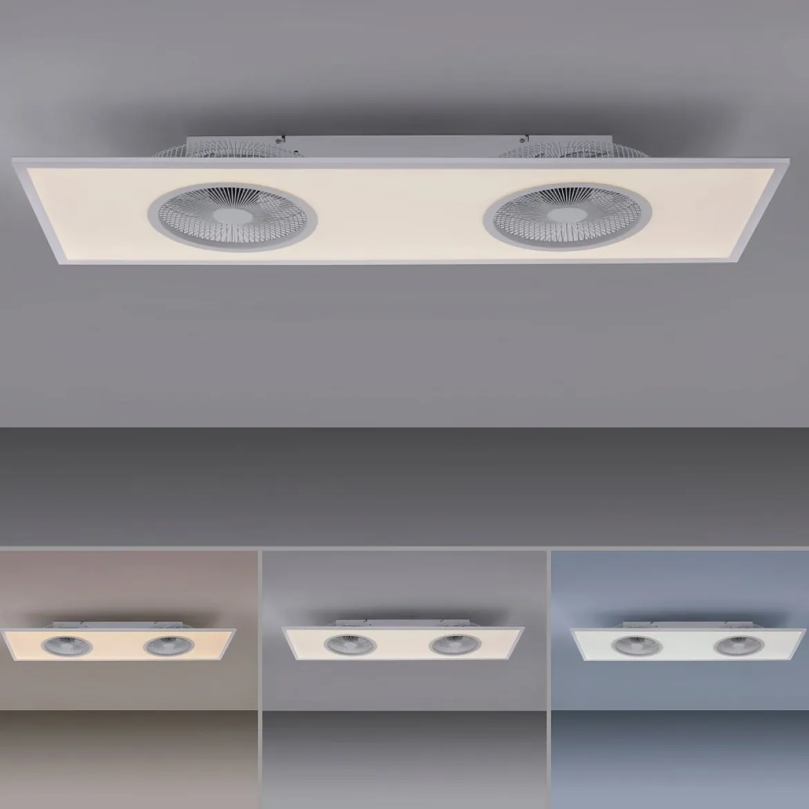 Leuchten Direkt 14643-16 Deckenventilator Flat-Air eckig weiß
