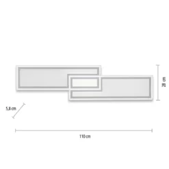 Leuchten Direkt 14875-16 EDGING LED Deckenleuchte Weiss 110x28cm CCT
