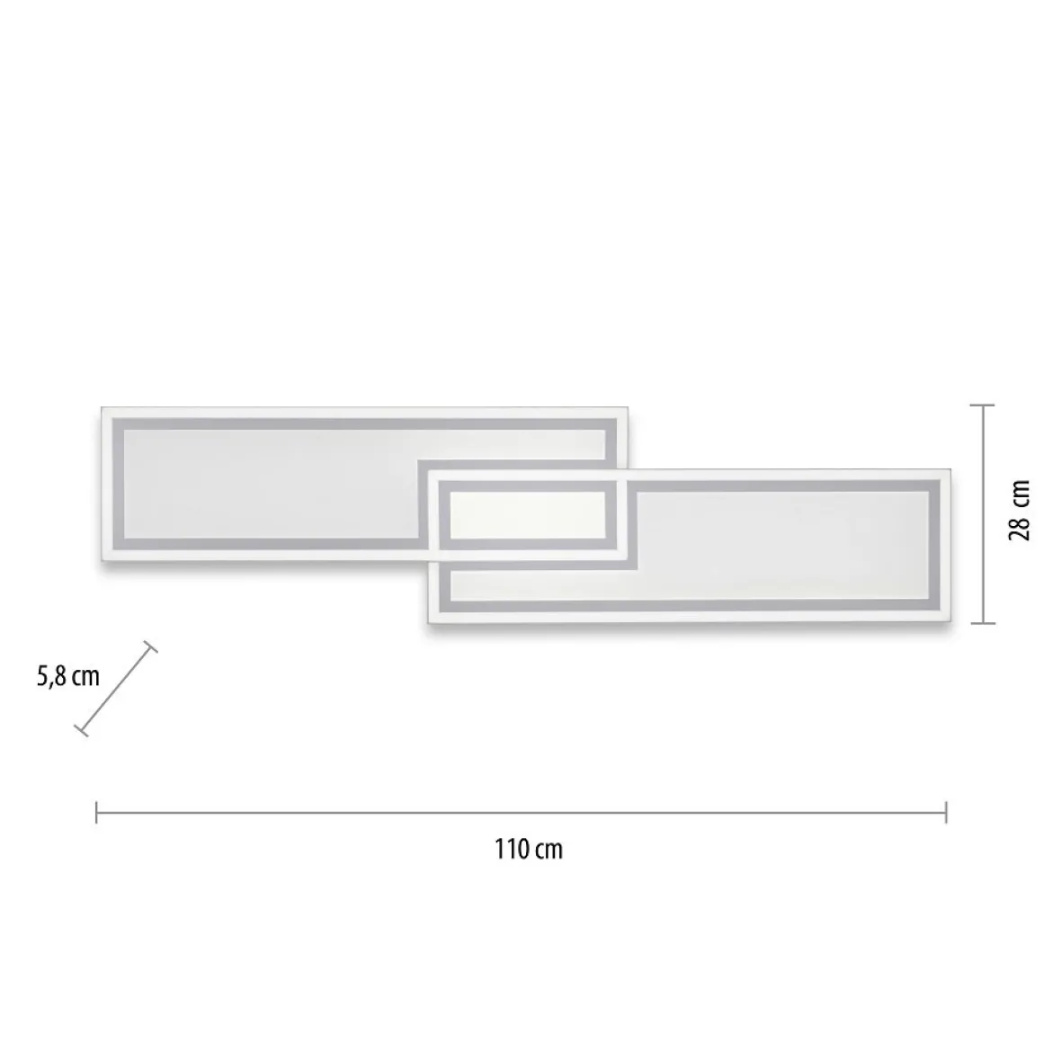 Leuchten Direkt 14875-16 EDGING LED Deckenleuchte Weiss 110x28cm CCT