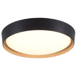 Leuchten Direkt 14347-18 EMILIA LED Deckenleuchte schwarz Holzoptik 40cm