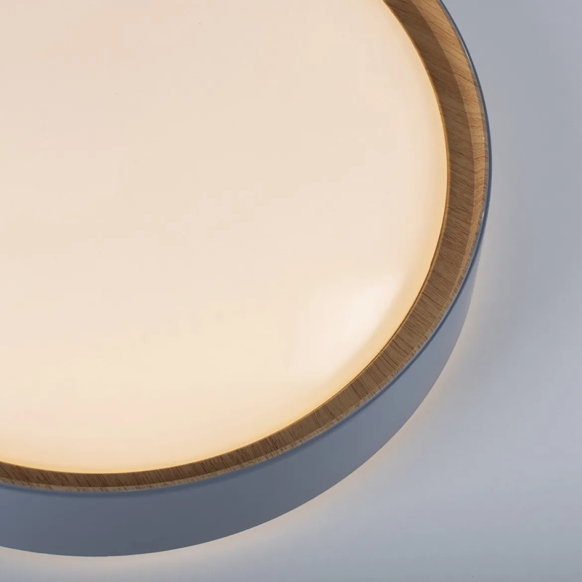 Leuchten Direkt 14347-15 EMILIA LED Deckenleuchte rund grau Holzoptik 40cm
