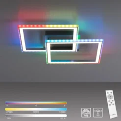 Leuchten Direkt 14634-55 FELIX60 LED Deckenleuchte RGBW 445x445mm silberfarben