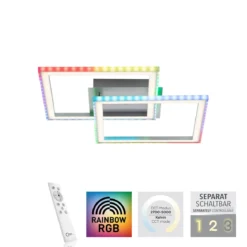 Leuchten Direkt 14634-55 FELIX60 LED Deckenleuchte RGBW 445x445mm silberfarben