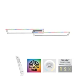 Leuchten Direkt 14635-55 FELIX60 LED Deckenleuchte 72x120cm RGBW silber