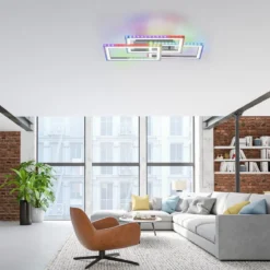 Leuchten Direkt 14636-55 FELIX60 LED Deckenleuchte drehbare Rahmen RGBW silber