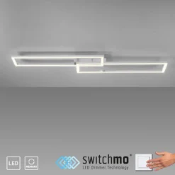 Leuchten Direkt 14691-55 IVEN LED Deckenleuchte silberfarben 3 Step Dim 102x20cm