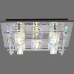 Leuchten Direkt 51365-17 KEMAL2.0 LED Deckenleuchte Kristallglas chrom 50x50cm