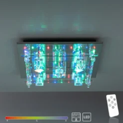 Leuchten Direkt 51365-17 KEMAL2.0 LED Deckenleuchte Kristallglas chrom 50x50cm
