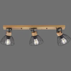 Leuchten Direkt 11418-18 LAMI Wand- und Deckenleuchte 3-flammig Holz Schwarz