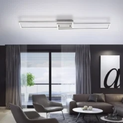Leuchten Direkt 14019-55 LED Deckenleuchte Iven 110x25cm stahl CCT