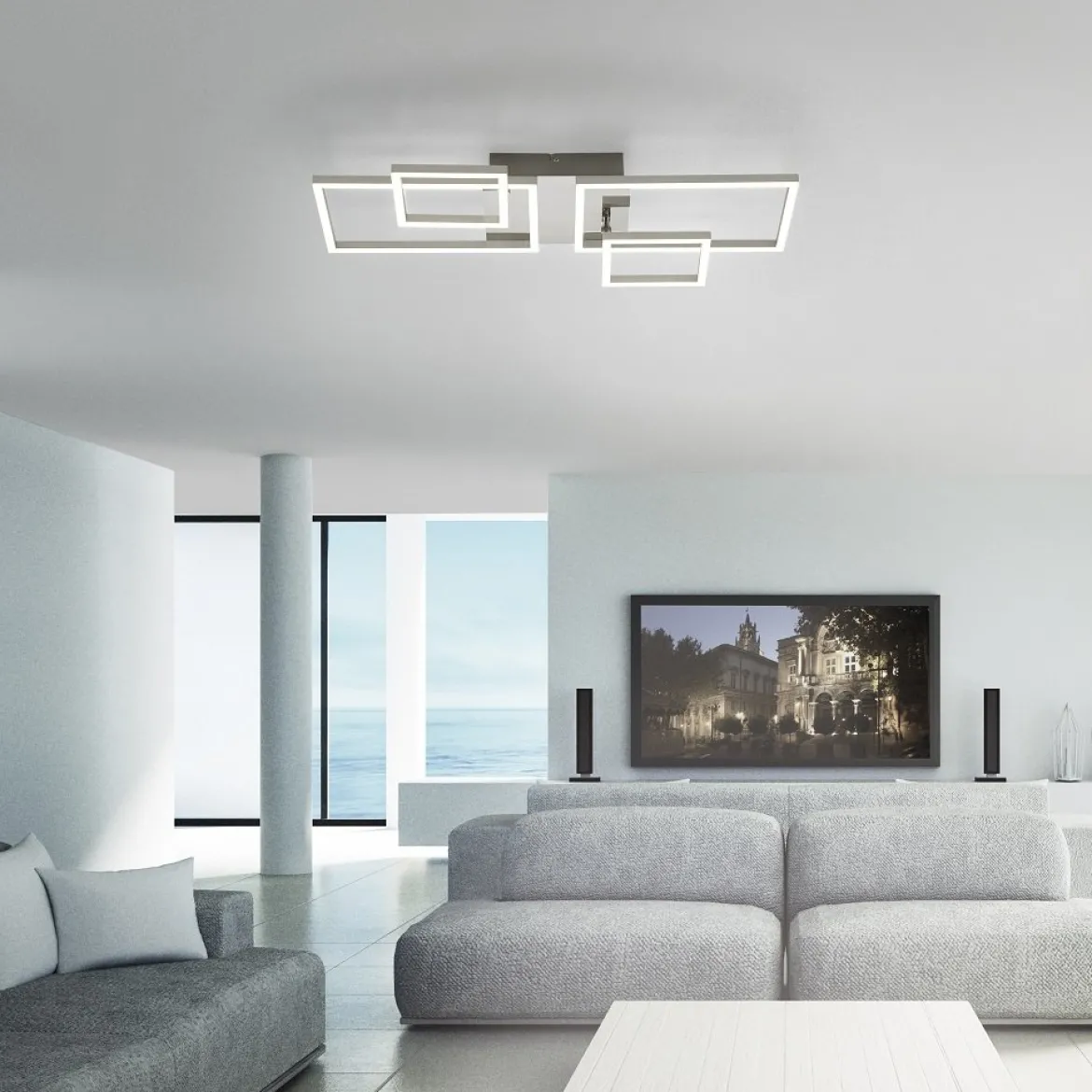 Leuchten Direkt 14030-55 LED Deckenleuchte Iven stahl verstellbar 3000K