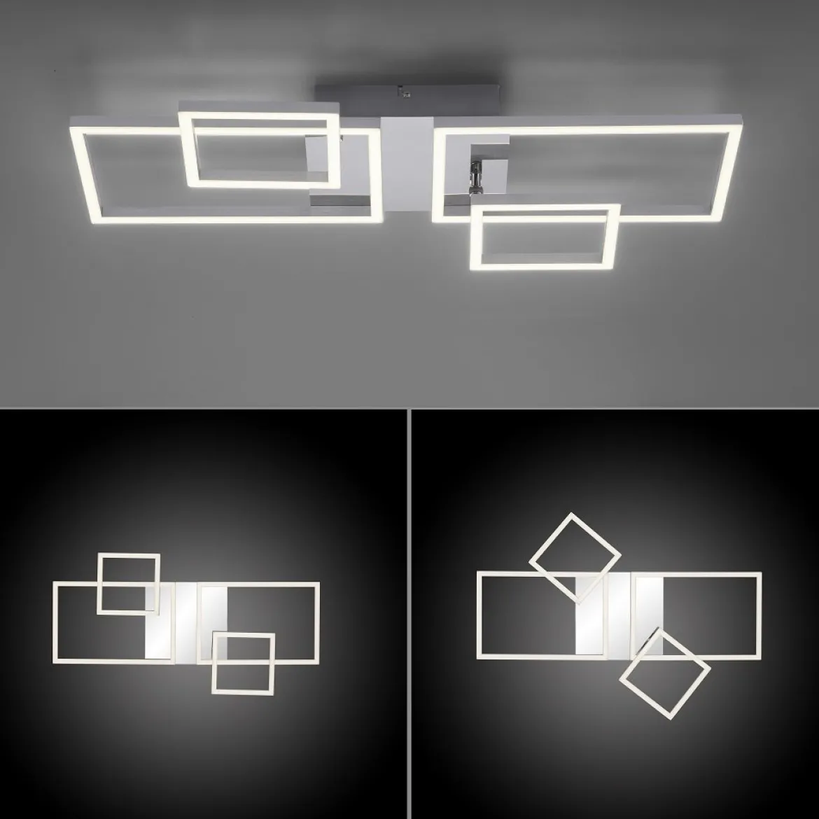 Leuchten Direkt 14030-55 LED Deckenleuchte Iven stahl verstellbar 3000K