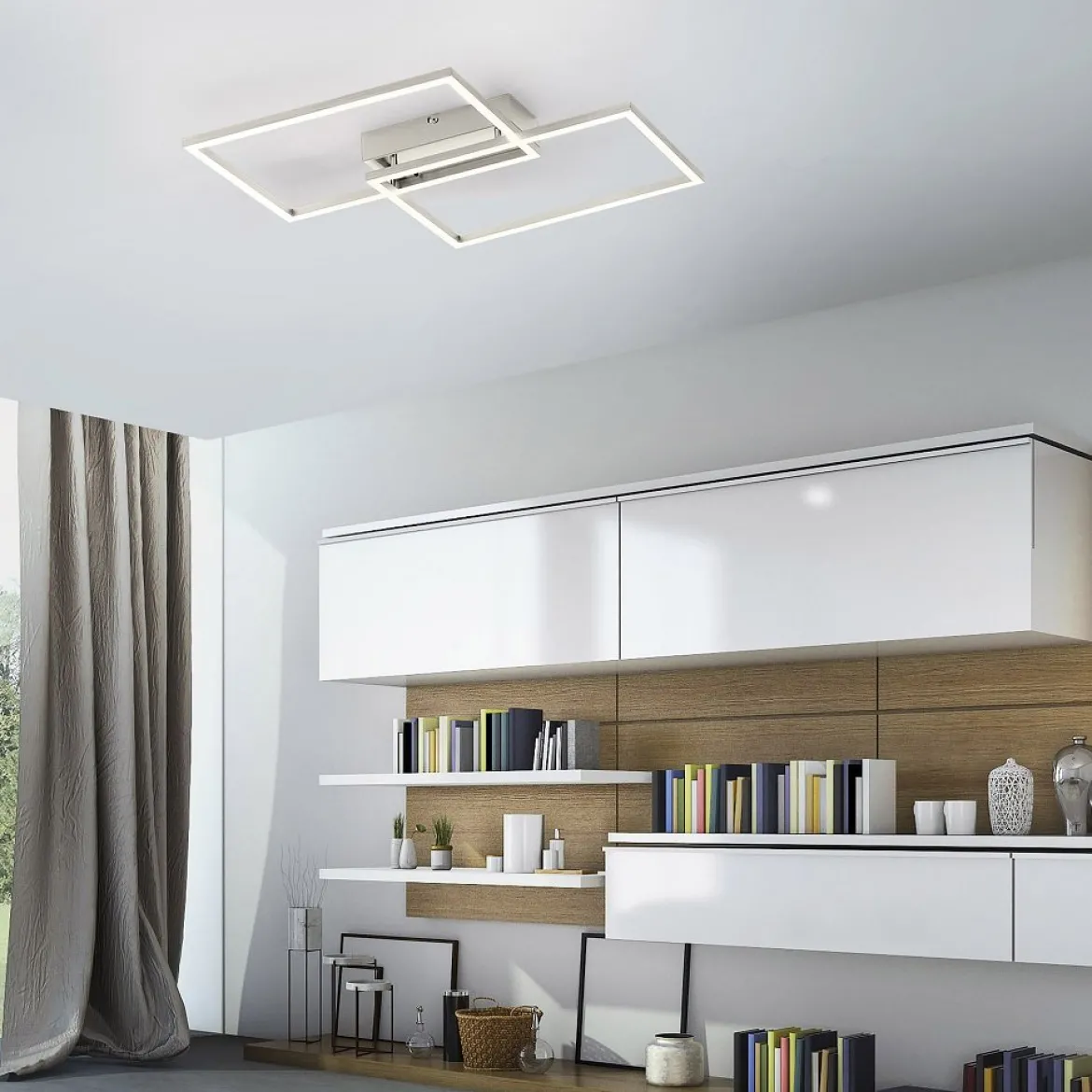 Leuchten Direkt 14018-55 LED Deckenleuchte Iven stahl CCT Steuerung
