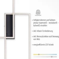 Leuchten Direkt 14140-18 LED Deckenleuchte Iven eckig schwarz CCT