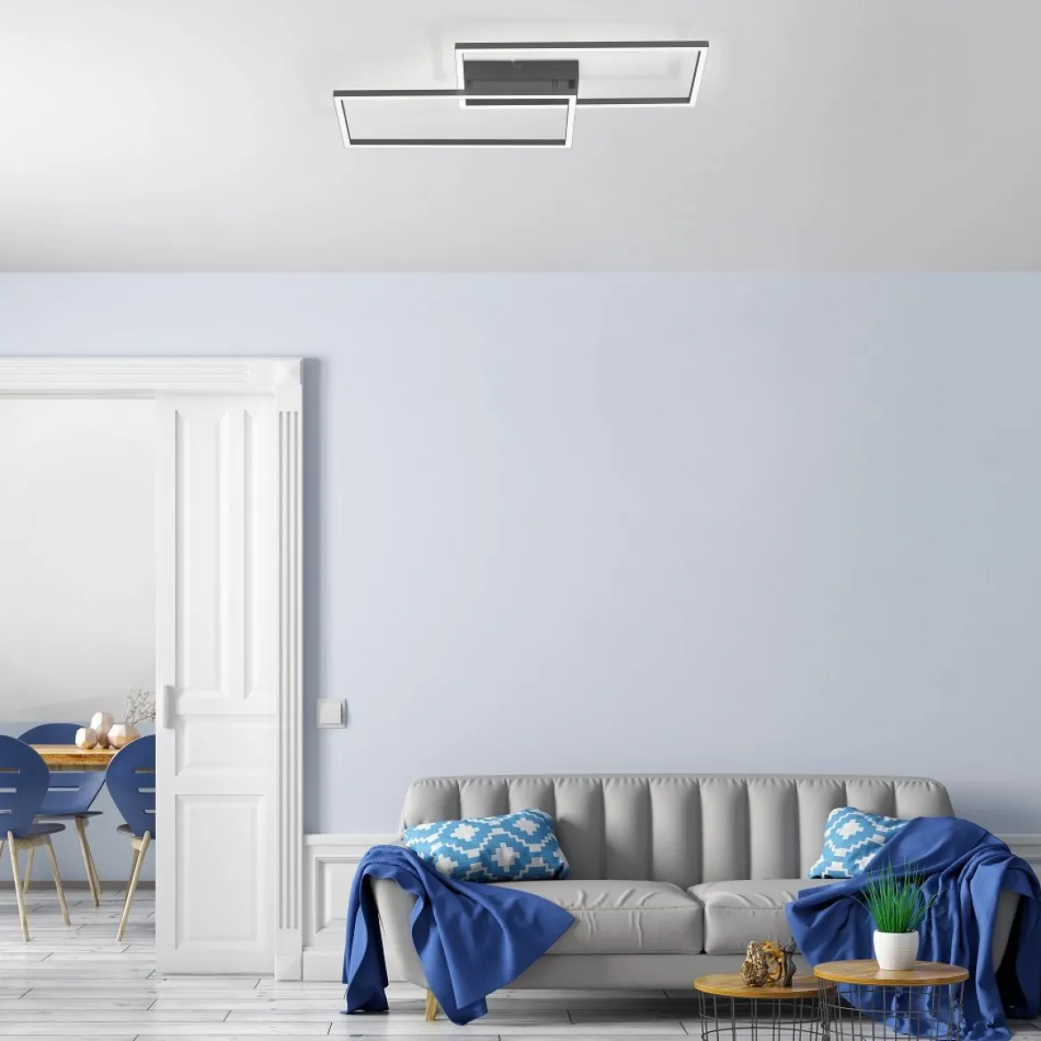 Leuchten Direkt 14140-18 LED Deckenleuchte Iven eckig schwarz CCT