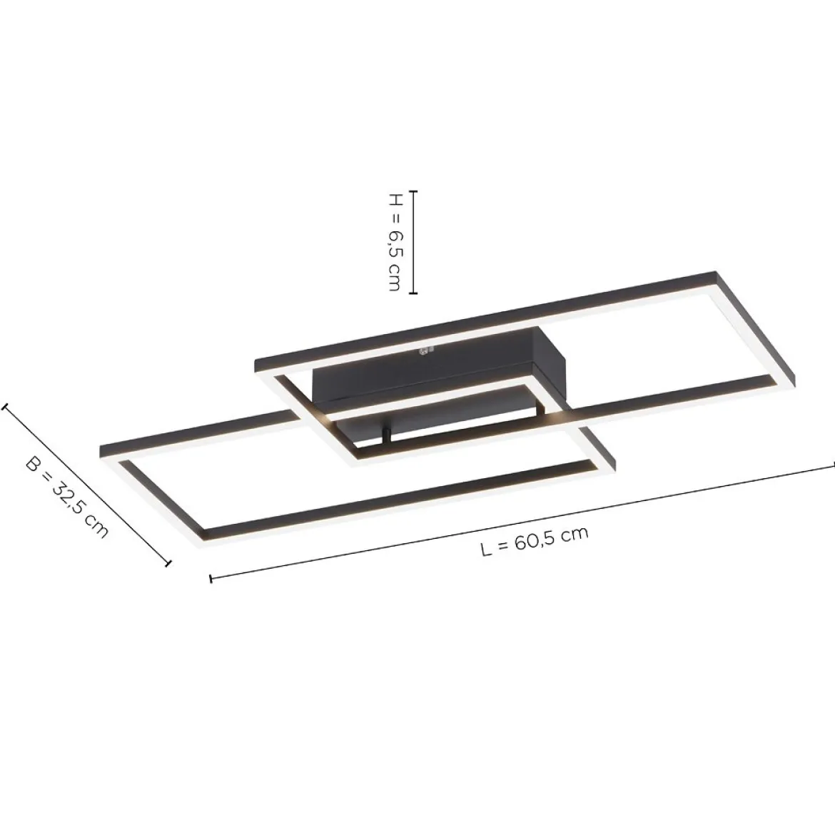 Leuchten Direkt 14140-18 LED Deckenleuchte Iven eckig schwarz CCT