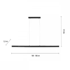 Leuchten Direkt 11660-13 LED Pendelleuchte Luzi anthrazit ausziehbar