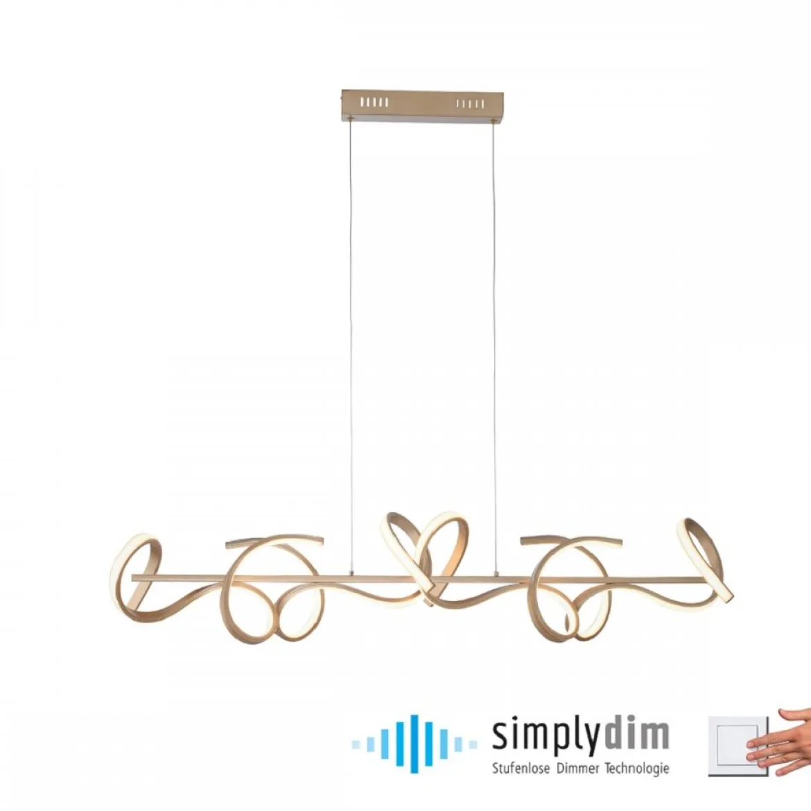 Leuchten Direkt 19033-60 LED Pendelleuchte Curls messing matt dimmbar