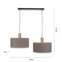 Leuchten Direkt 15113-15 LINEN Pendelleuchte 2-flammig Grau