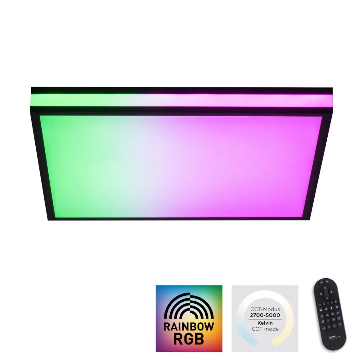 Leuchten Direkt 14110-18 MARIO BLACK LED Deckenleuchte 45x45cm RGBW