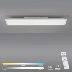 Leuchten Direkt 16534-16-O FLAT LED Deckenleuchte Weiss 100x25cm CCT dimmbar