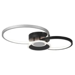 Leuchten Direkt 14548-18 PAPILON Deckenleuchte 4 Ringe schwarz aluminium